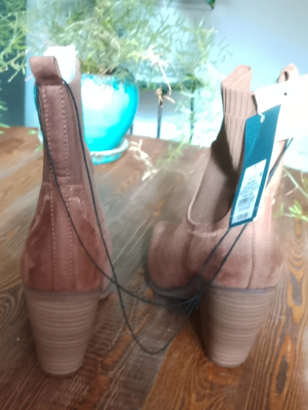 Universal Thread Brown Suede Chelsea Booties with Block Heel